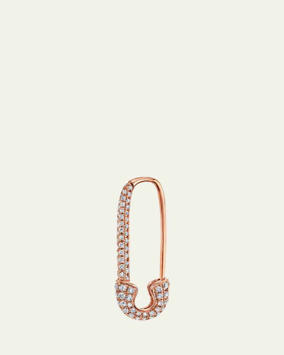 18k Rose Gold Diamond Safety Pin Earring (Single)